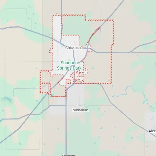 Real estate territory map with red boundary line.