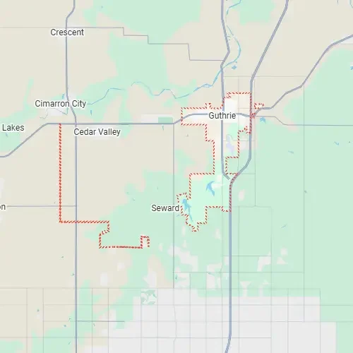 Regional map with highlighted service area borders.