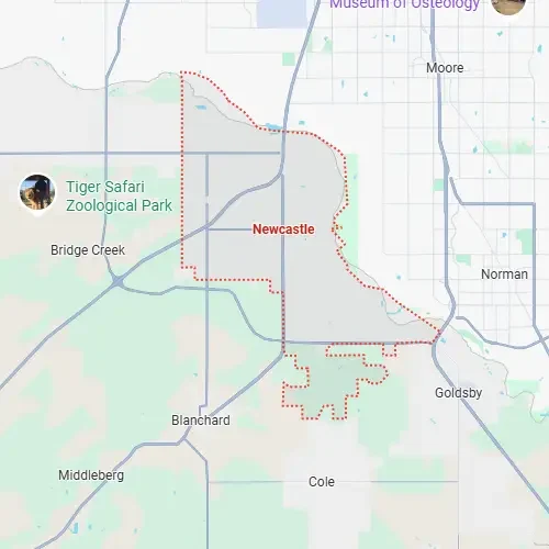 Regional real estate map with highlighted service districts.