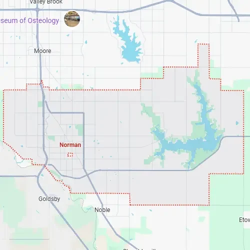 Neighborhood map highlighting specific streets for property acquisition.