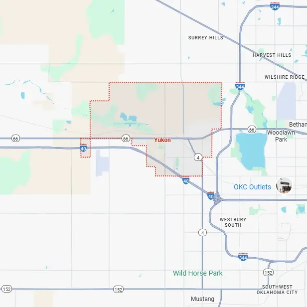Map with highlighted city boundaries for real estate investment.